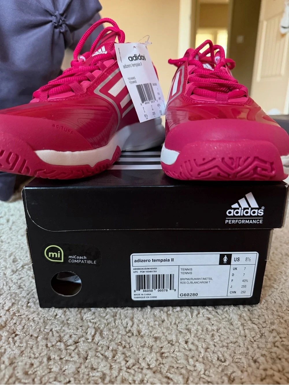 adidas Bright Pink Women's Tennis Shoes